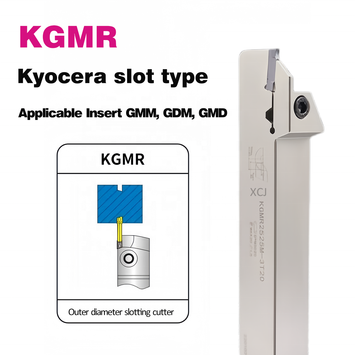 XCJ KGMR CNC External Grooving Tool Holder KGML GMM grooving carbide insert Turning Lathe Cutter Boring Bar