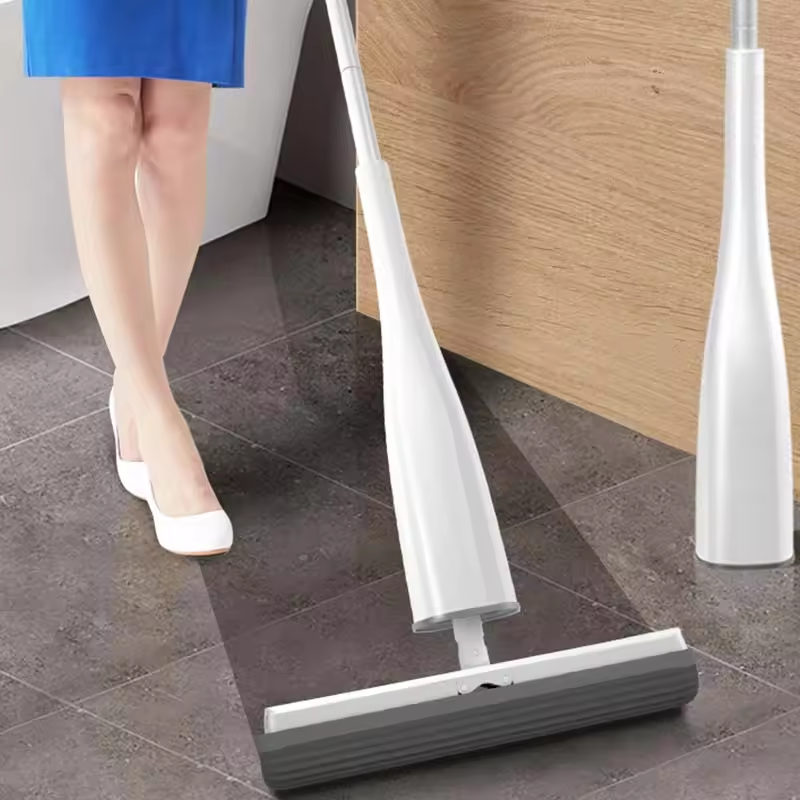 Ultra fine fiber hands-free squeezing cleaning mop with washable mop pad and lazy sponge mop