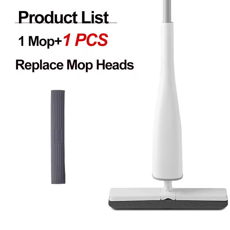 Ultra fine fiber hands-free squeezing cleaning mop with washable mop pad and lazy sponge mop