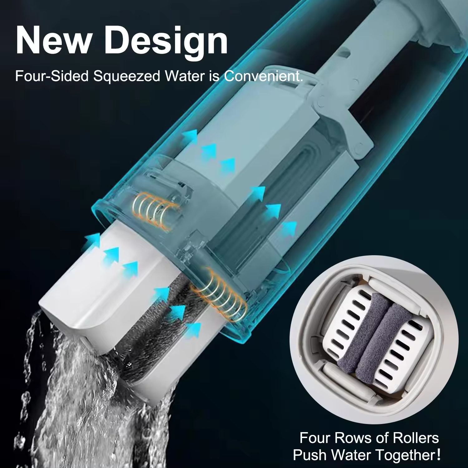 Ultra fine fiber hands-free squeezing cleaning mop with washable mop pad and lazy sponge mop