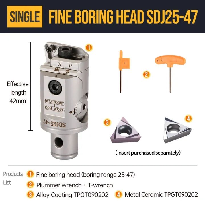 SDJ Fine Boring Head High Precision Boring Cutter For Small Hole Boring Range 8mm-160mm CNC Milling Machine Boring Tools