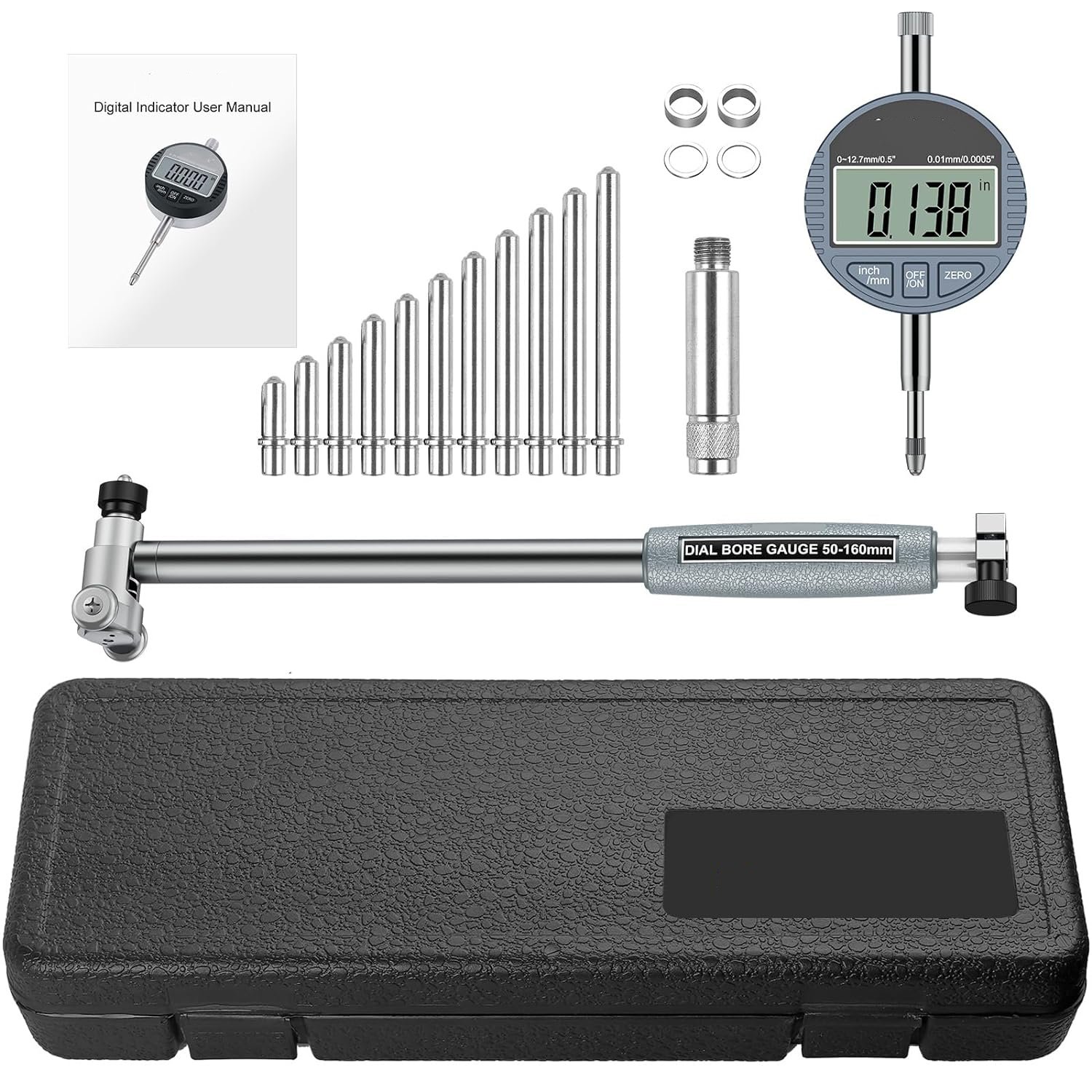 0.001 Reading 50-160mm Metric Inch Digital Cylinder Bore Gauge