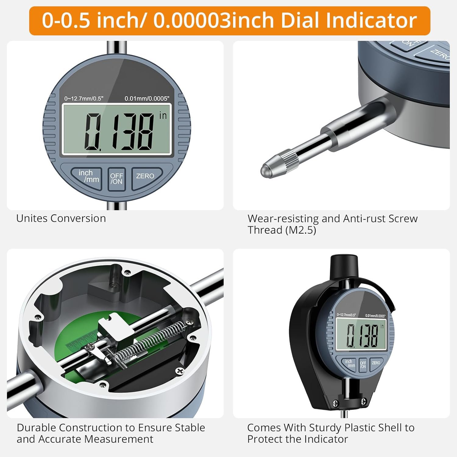 0.001 Reading 50-160mm Metric Inch Digital Cylinder Bore Gauge