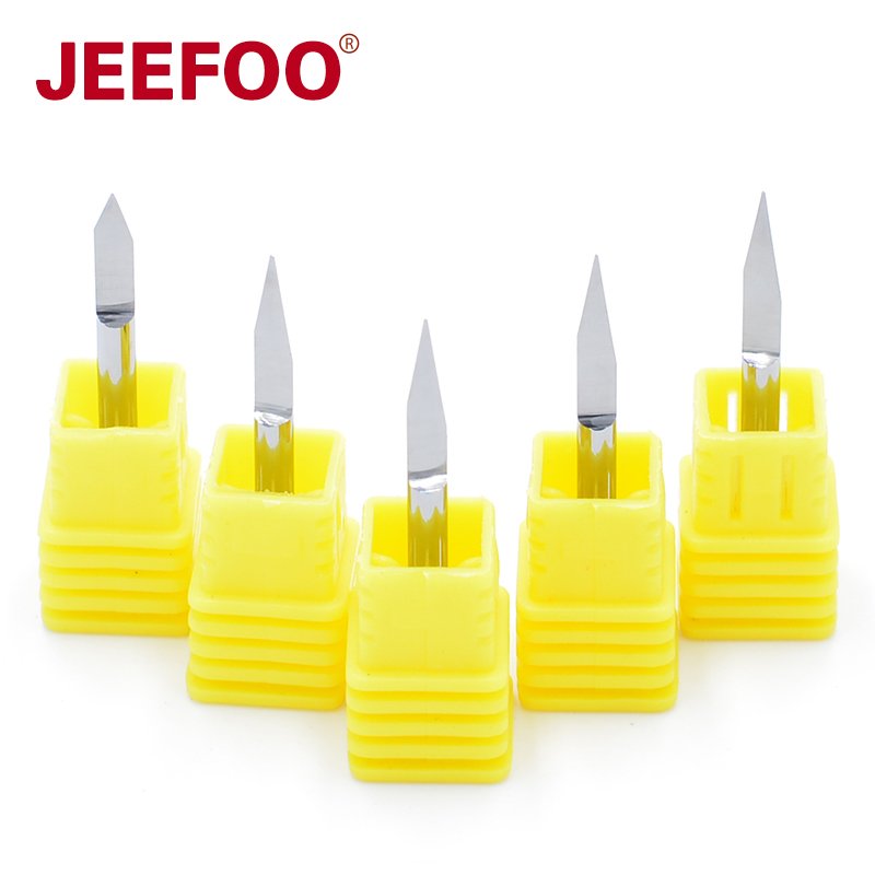 4mm Tungsten Steel Flat-Bottomed Sharp Knife PCB Engraving Bit V-Shaped Tip Milling Cutter CNC Polishing Knife Tool