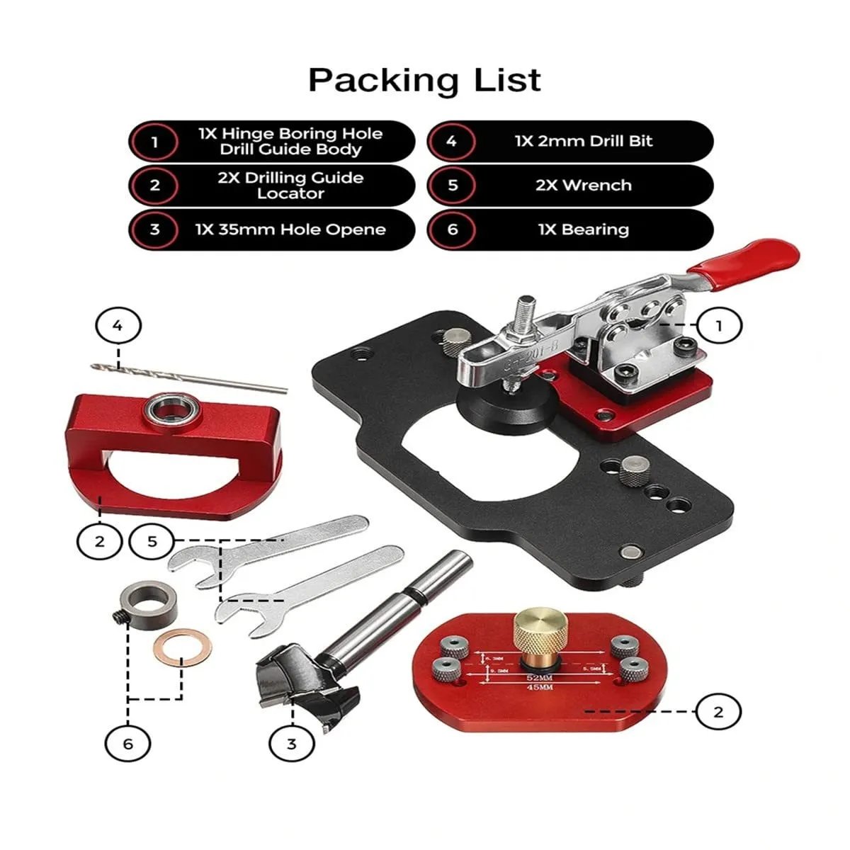 New 35mm hidden hinge jig opening locator drilling tools concealed cabinet hinge boring jig