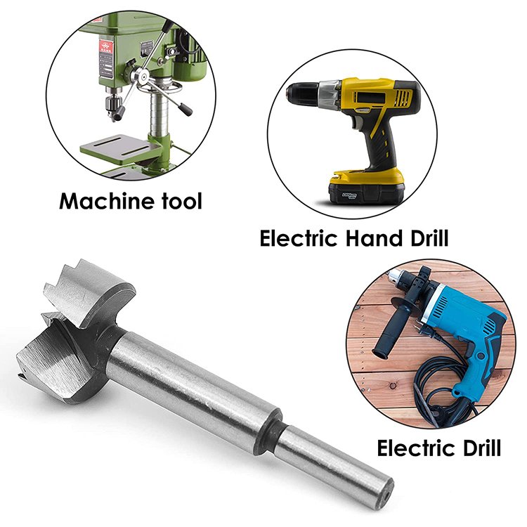 High quality Round Shank Carbon Steel Wood Boring Forstner Drill Bits Tool For Wood working