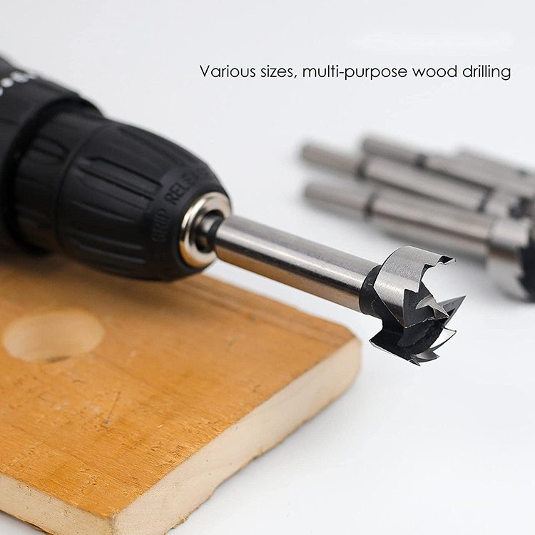High quality Round Shank Carbon Steel Wood Boring Forstner Drill Bits Tool For Wood working