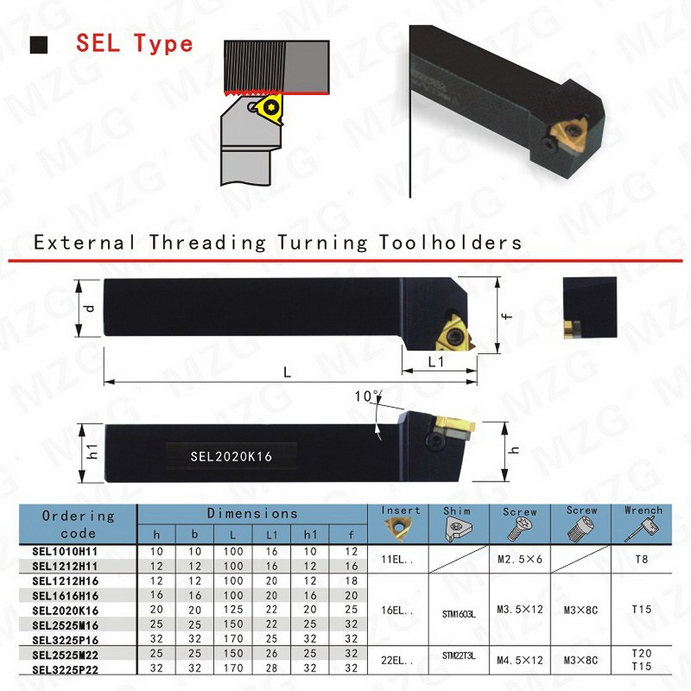 Maifix SEL Reliable Supply Wholesale External Thread Turning Cutting Tools Boring Bar with 16ER Inserts