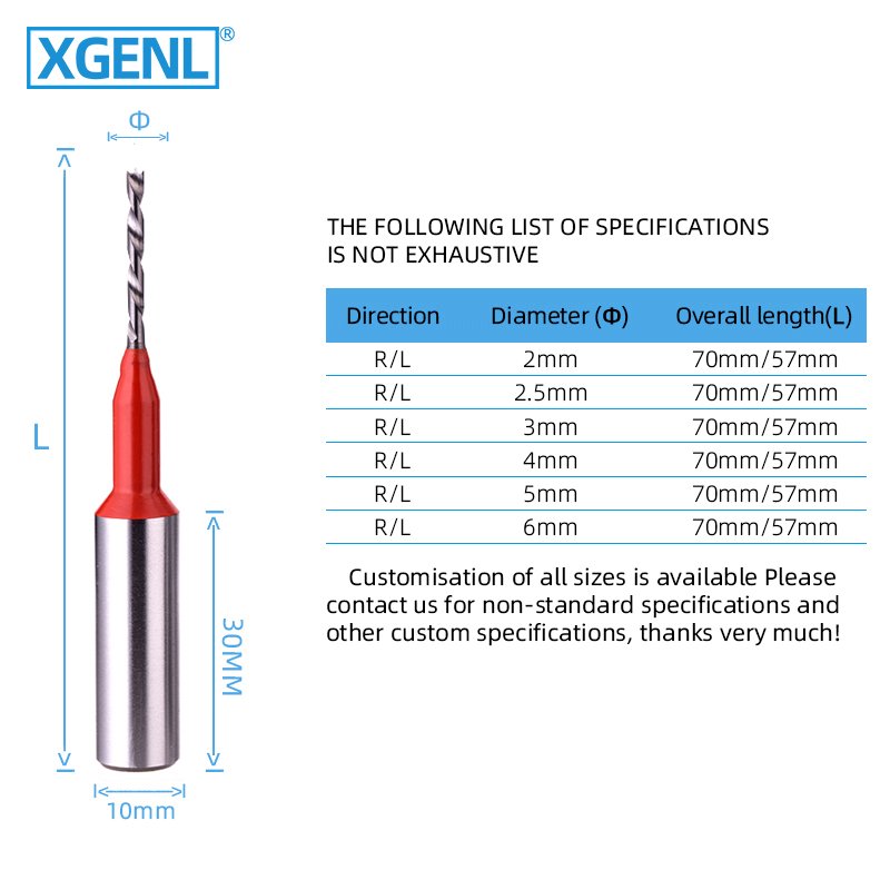 Customised TCT Drill Bits 2-6mm Through Hole Boring woodworking tool Small drill bit for wood Drilling Small Holes