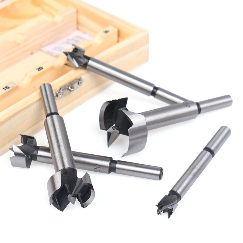 5PCS High Carbon Steel Forstner Drill Bit Set Woodworking Multi-Tooth Hole Saw Boring Cutter