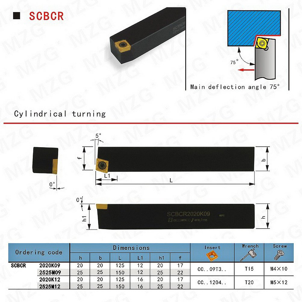 Maifix 20 16 12mm SCBCR CNC Cutter Boring Bar CNMG Carbide Insert Lathe Machine External Turning Tool Holder