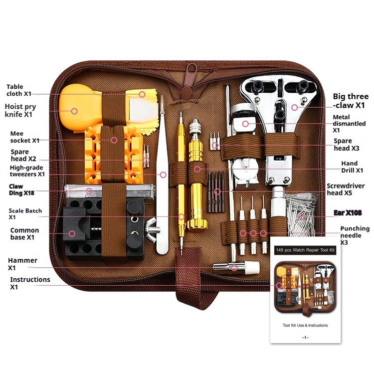 Portable Adjustable High Quality Multi-function Watch Tools set 149 Pcs Watch Repair Tool Kit