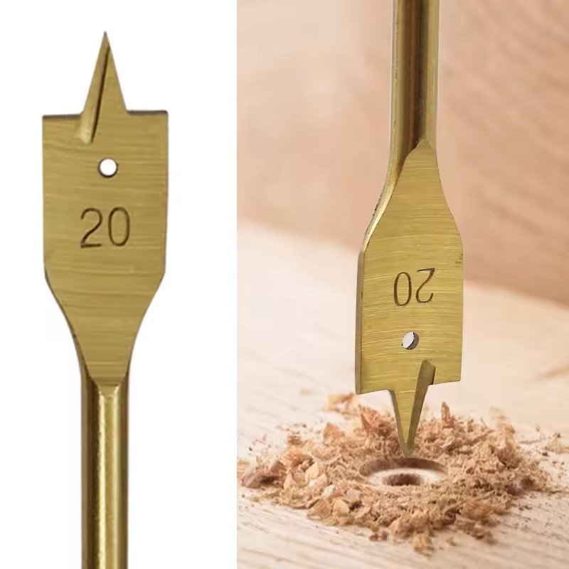 6pcs Titanium Coated Hexagonal Shank Spade Drill Bits Set Flat Boring Drill Bits Wood Drill Bits Power Tools