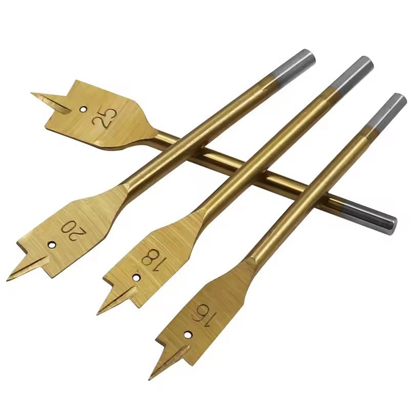 6pcs Titanium Coated Hexagonal Shank Spade Drill Bits Set Flat Boring Drill Bits Wood Drill Bits Power Tools