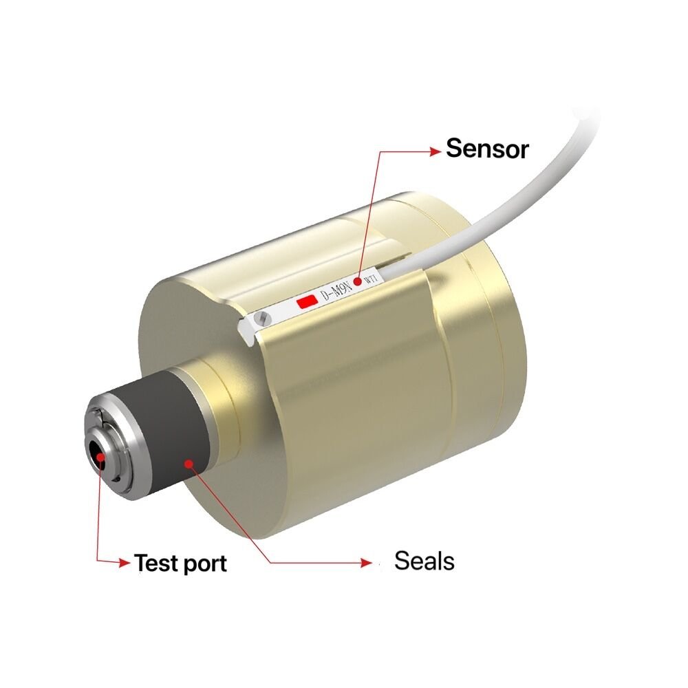 Leak test tool GripSeal G15Pro internal connector with magnetic sensor for leak-free automatic connection to tubes holes threads