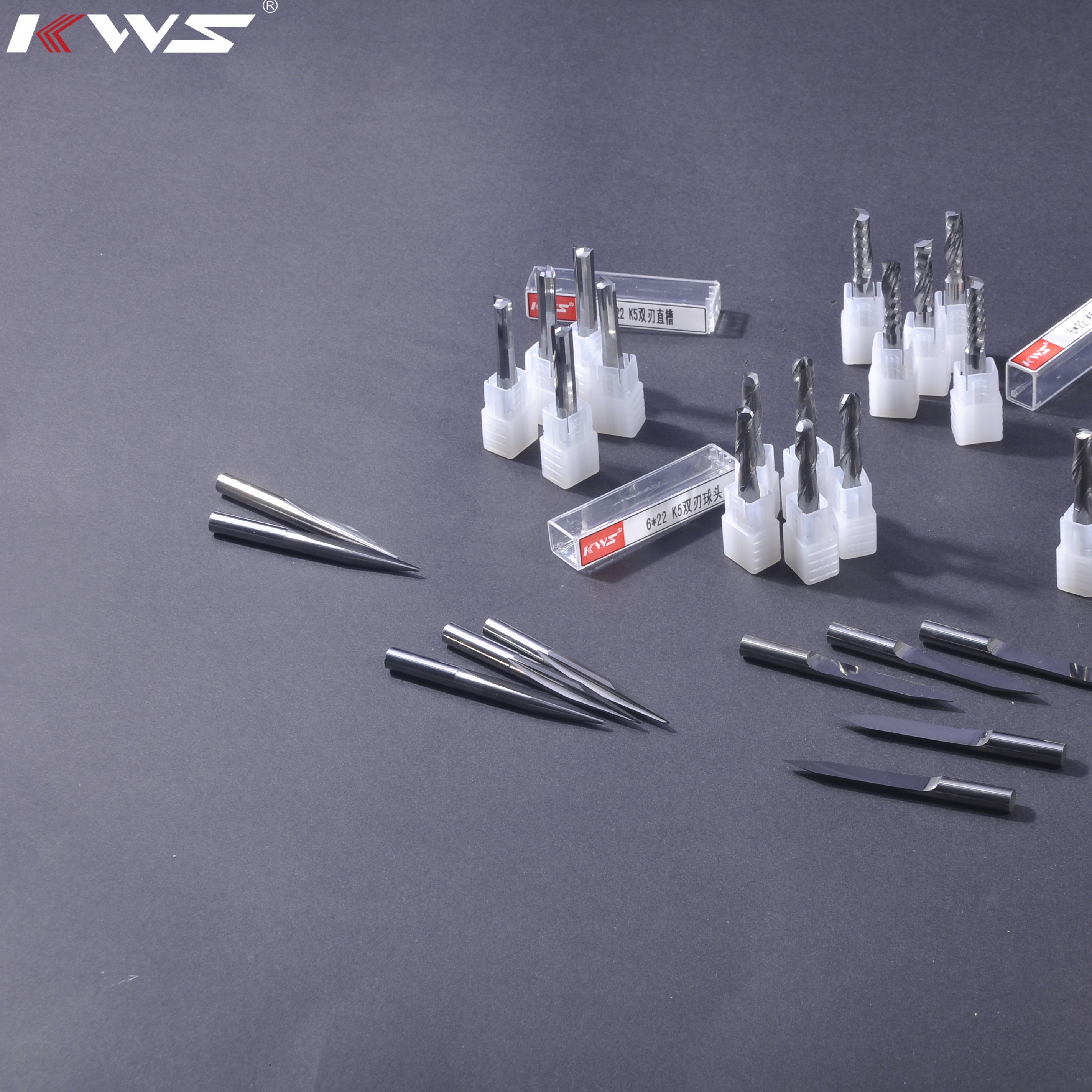 KWS Metalworking tool 3.175 milling cutter CNC engraving cutter carving knife flat end mill three edge milling cutter