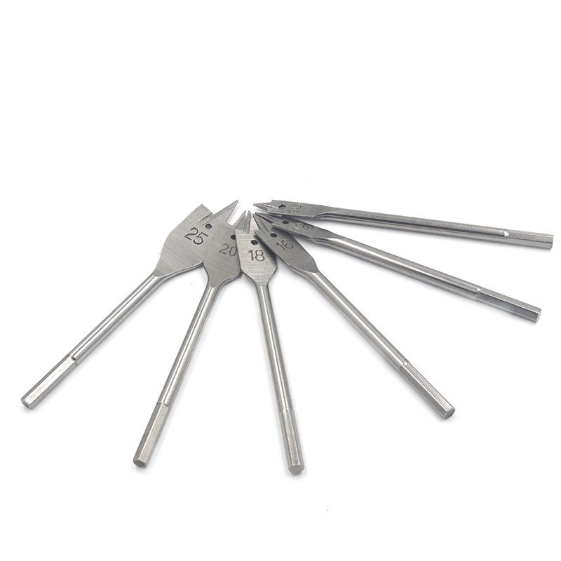 Professional High Carbon Steel Hex Shank Spade Bits Flat Boring Bit Wood Drill Bit Set