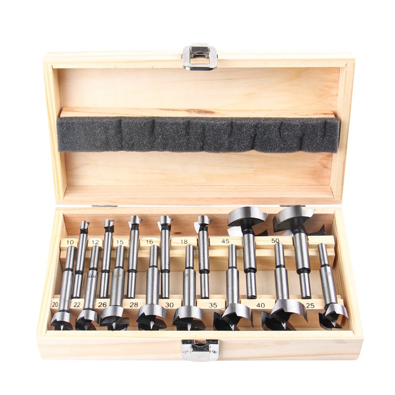 15PCS High quality Round Shank carbon steel Wood Boring Forstner Drill Bits Tool For Wood working