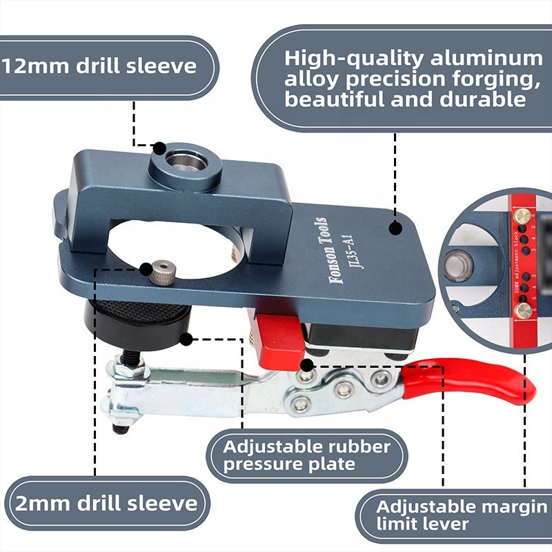 Aluminum Hole drilling guide locator 35mm Concealed Woodworking Hinge Boring Jig Drill Guide Hole Locator