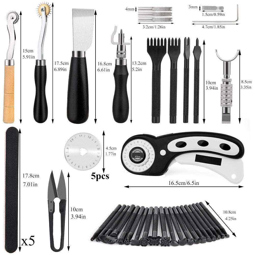 MIU073 Professional DIY Leather Craft Handmade Sewing Working Tool Set