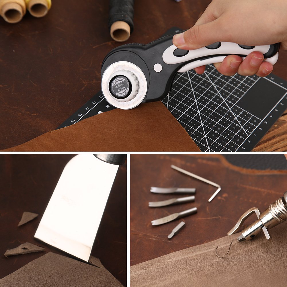 MIU073 Professional DIY Leather Craft Handmade Sewing Working Tool Set