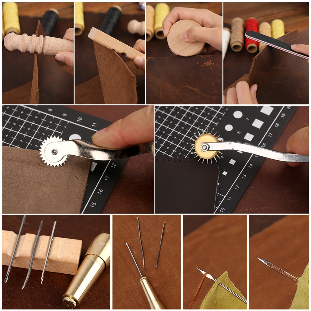 MIU073 Professional DIY Leather Craft Handmade Sewing Working Tool Set