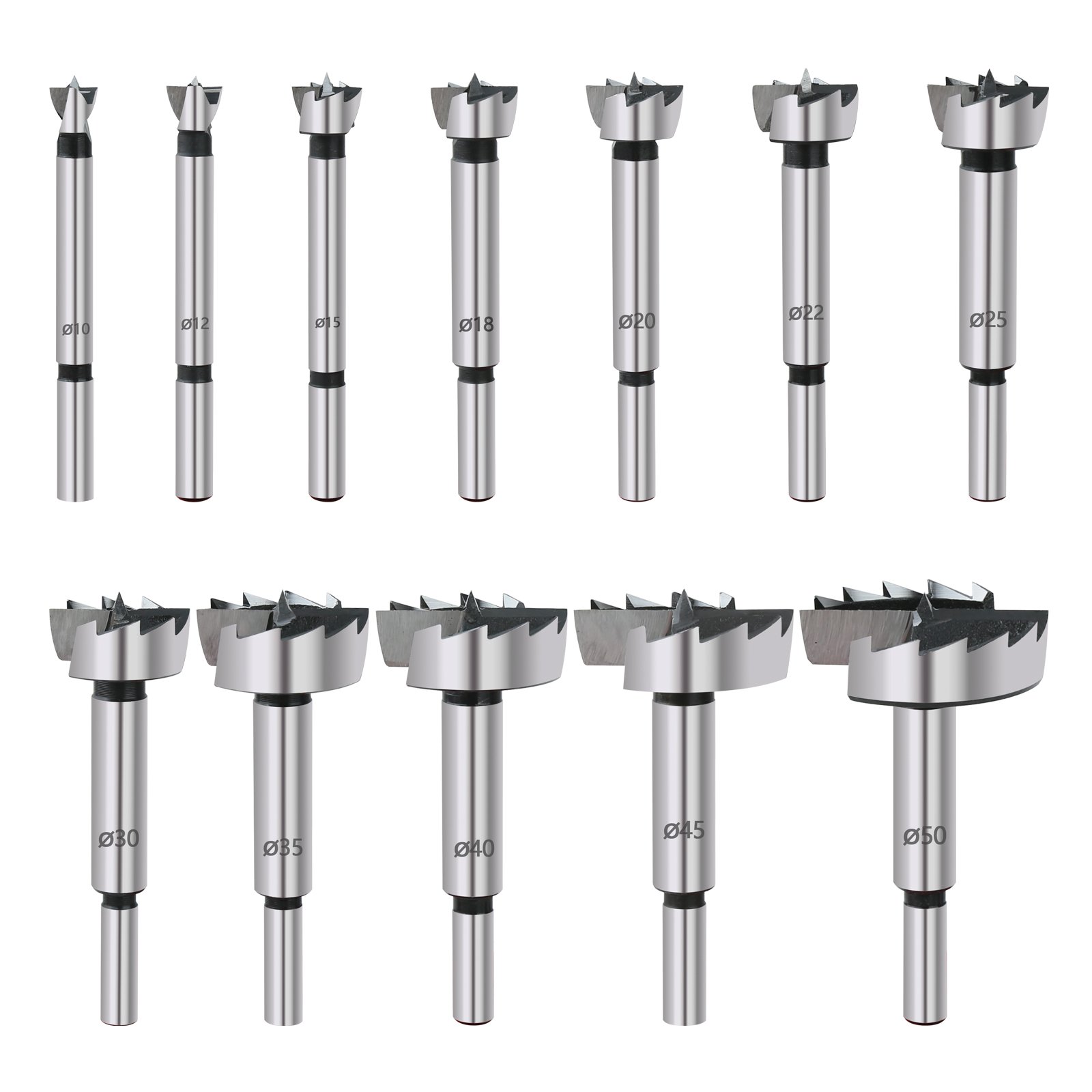 12PCS High Carbon Steel Forstner Drill Bit Set Woodworking Multi-Tooth Hole Saw Boring Cutter