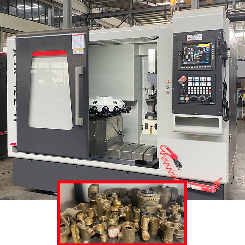 CNC Machine Turret Twelve Spindles Compound Machine Drilling Tapping and Milling Machine For Auto parts, pump valves metal parts