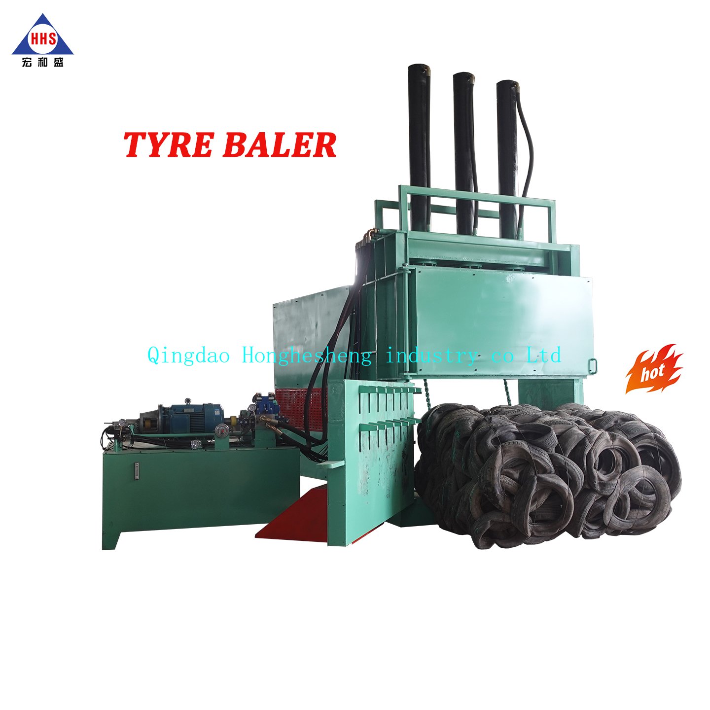 180 ton vertical waste Tyre Baling Machine/ tire baler press/ used tyre compression machine
