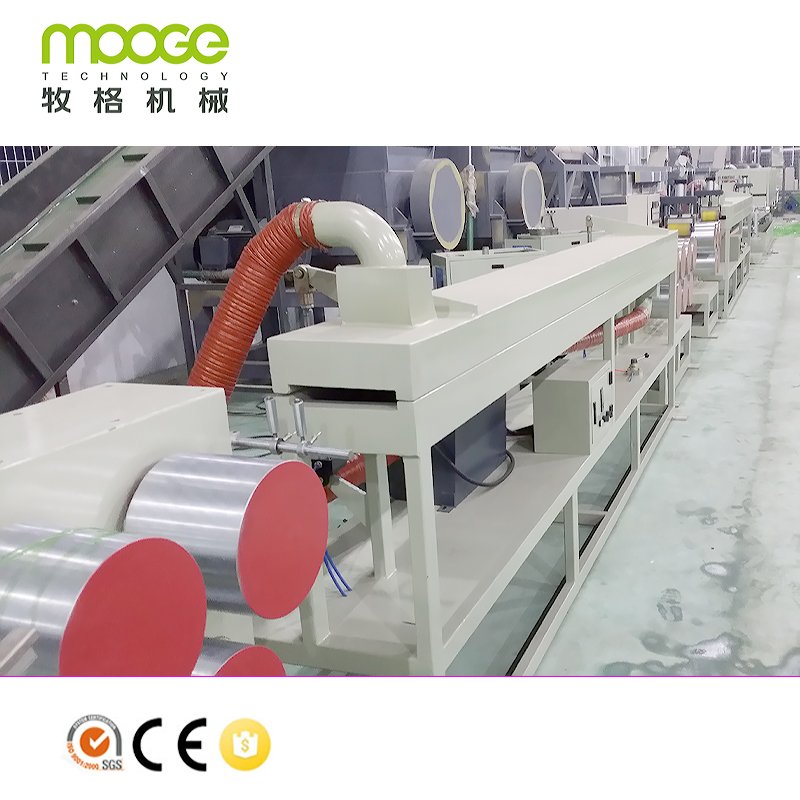 Plastic PET Recycling Plant PET Strap Making Machine / PET Package Strap Band Extrusion Line