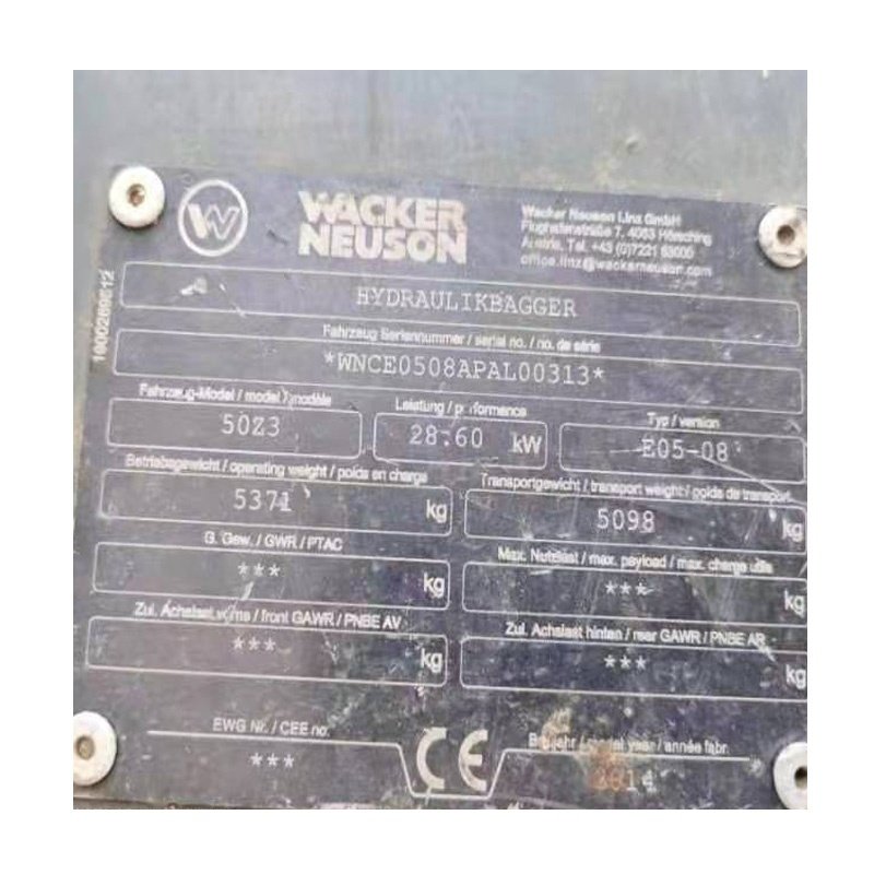 Used construction machinery Wacker Neuson 50z3 Excavator High quality 5 ton crawler excavator for sale at a low price