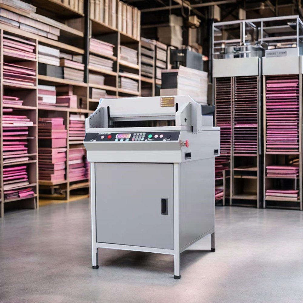 Electric & Manual Paper Trimmer Cutting Machine Guillotine Paper Cutter with New Motor Gear Engine for Retail Industries