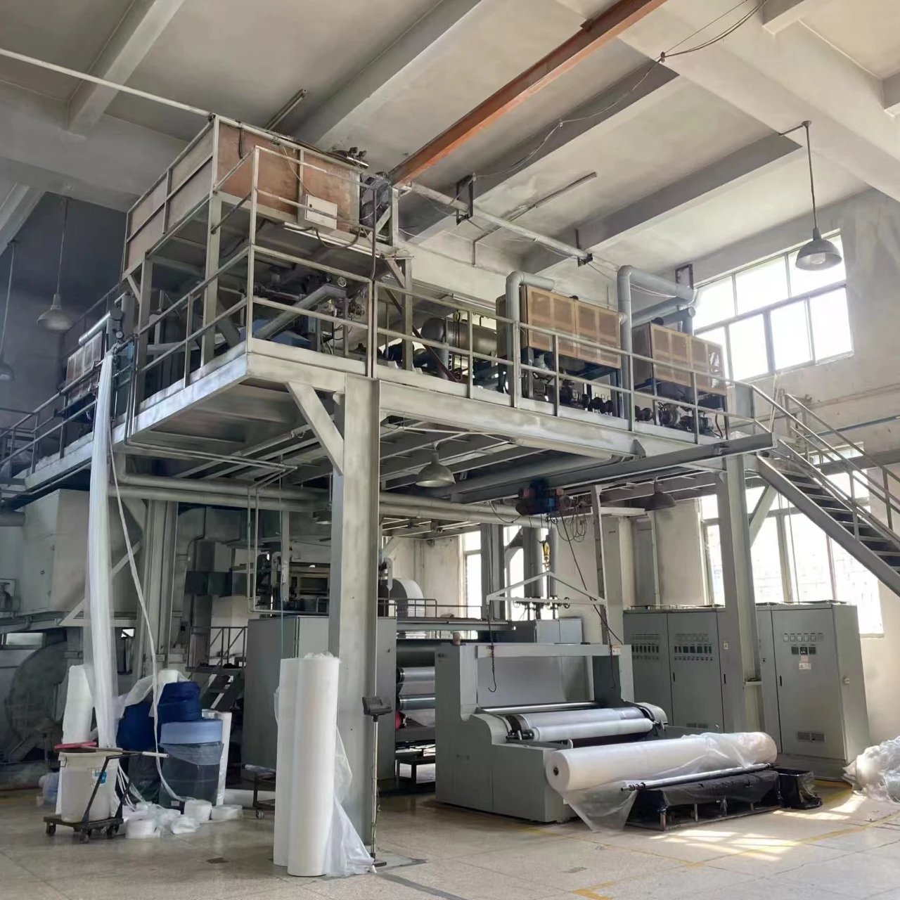 pre-owned 1600/2400/3200mm S SS SMS SSMMS PP used pp spunbond nonwoven fabric making machine production manufacturing machinery