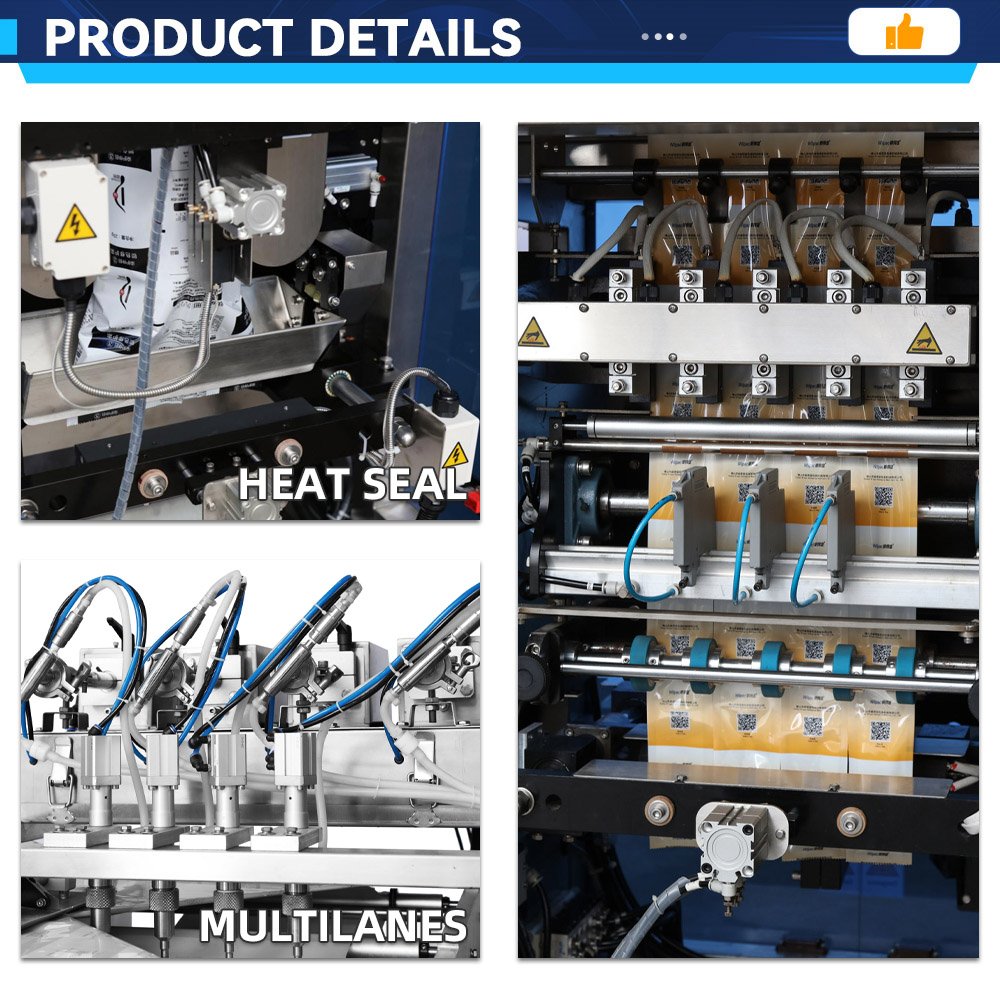 Manufacturer multi-lanes multi-function filling machinery honey juice sauce stick honey packaging liquid sachet packing machine