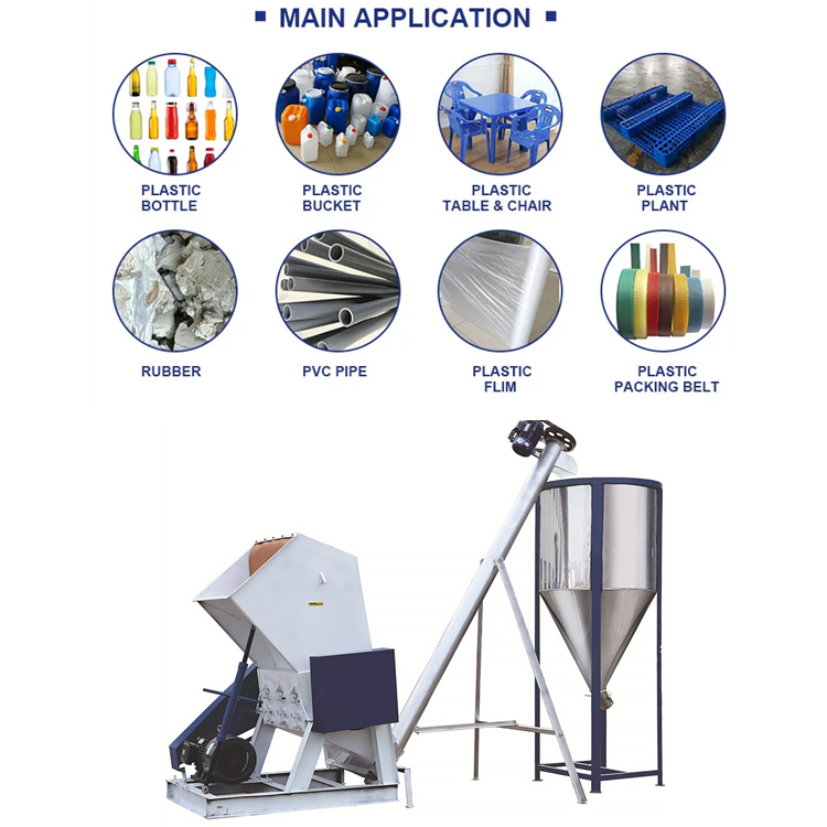 pp pe plastic grinder crusher plastic recycling granulator machine in malaysia