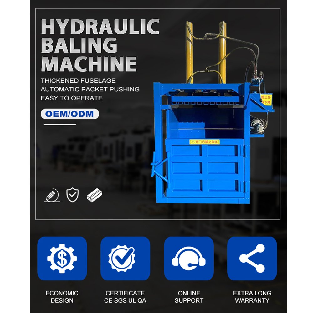 Various Models Plastic Pet Bottle Baler Cardboard Old Used Waste Paper Hydraulic Baling Press Machine