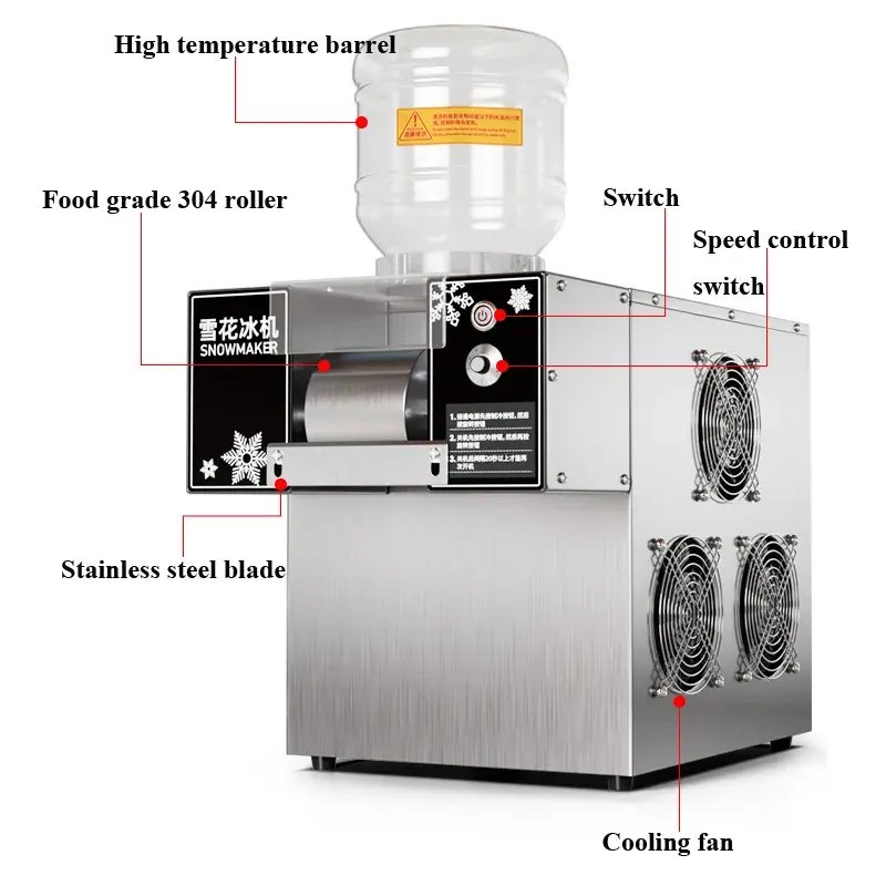 ZB-XBJ60 Milk Snowflake Cream Fine Snow Ice Machine In Summer Automatic Snow Machine Used In Commercial&Stall&Household