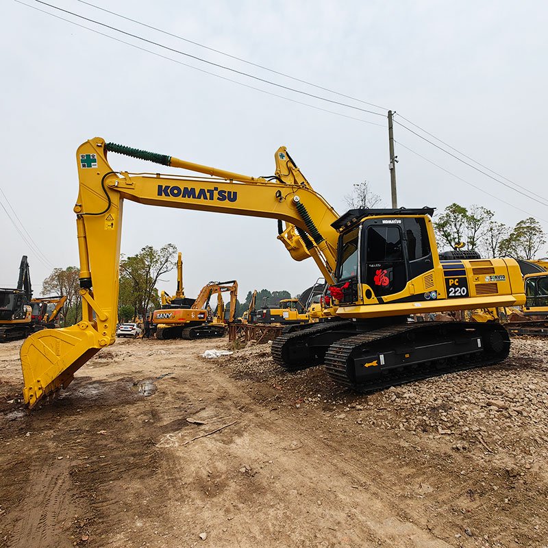 Japan brand medium construction engine machinery used Komatsu PC220 220 second hand Komatsu 220-8 crawler digger excavadora