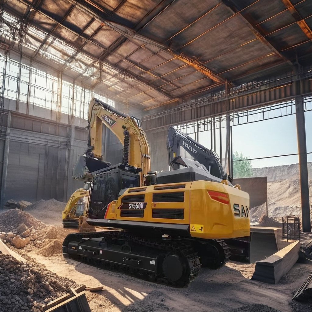 Sany 550 Excavator Machine Used Big Construction Truck Sale 50 Ton Operating Weight Core Engine Pump Motor Gear Gearbox PLC