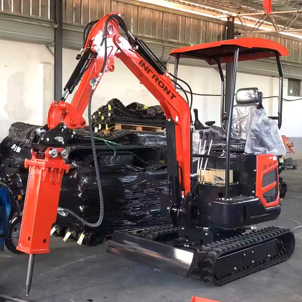 Infront Excavators Machine Automation Hydraulic Mini Small Micro Crawler Bagger Digger Mini Excavator 1 2 3 Ton