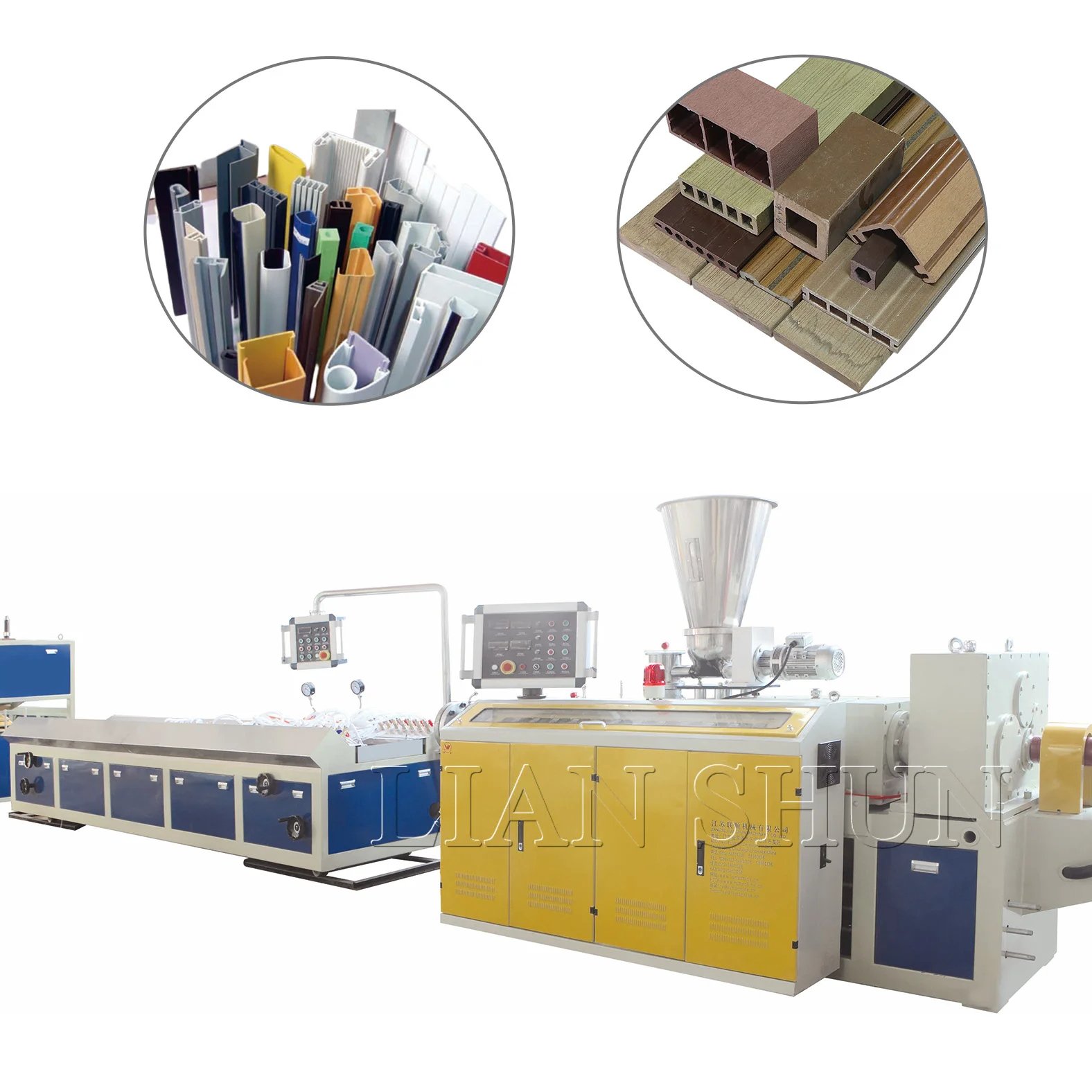 Plastic Pvc Profiles Making machine For Making Wood Baseboards