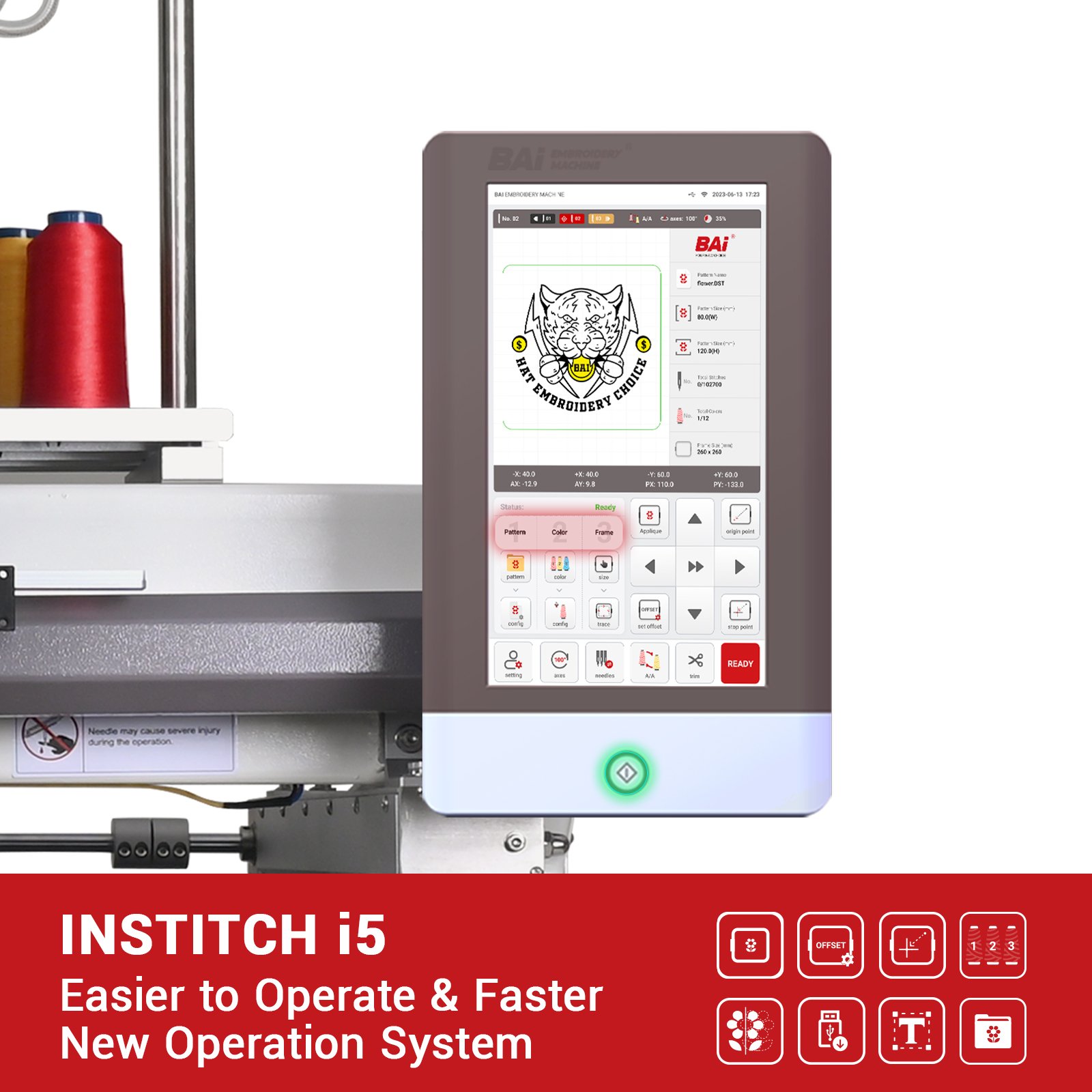 BAi 1 head personalized 3D home computerized embroidery machine for sale