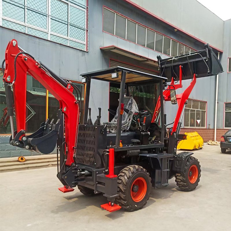 Cheap New Small Mini Towable Backhoe Loader Earth-Moving Machinery Small garden trucking wheel skid steer jcb 1cx backhoe loader