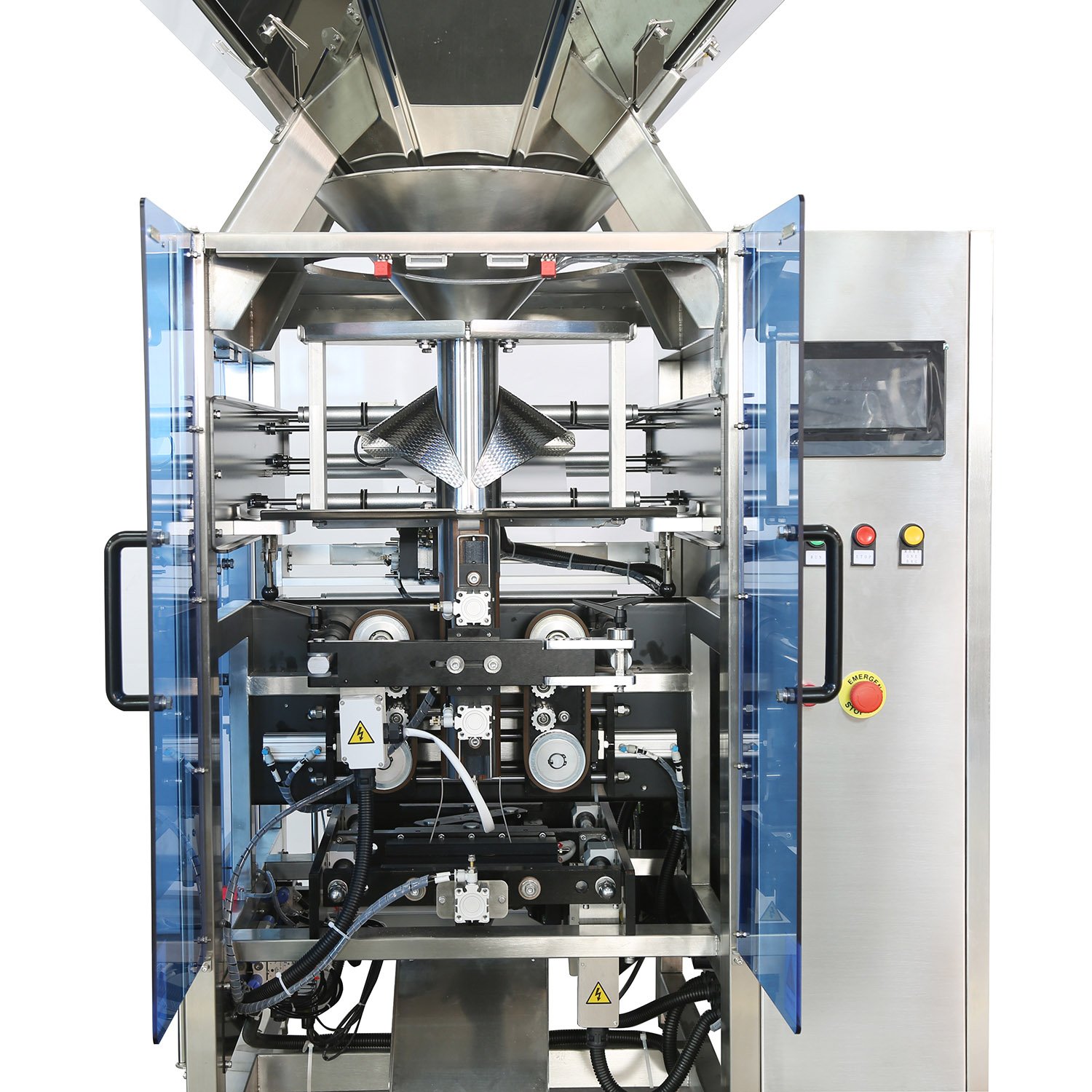 Multihead multi-function vertical vffs food sachet bag pouch pack fill seal automatic potato plantain chip packaging machine