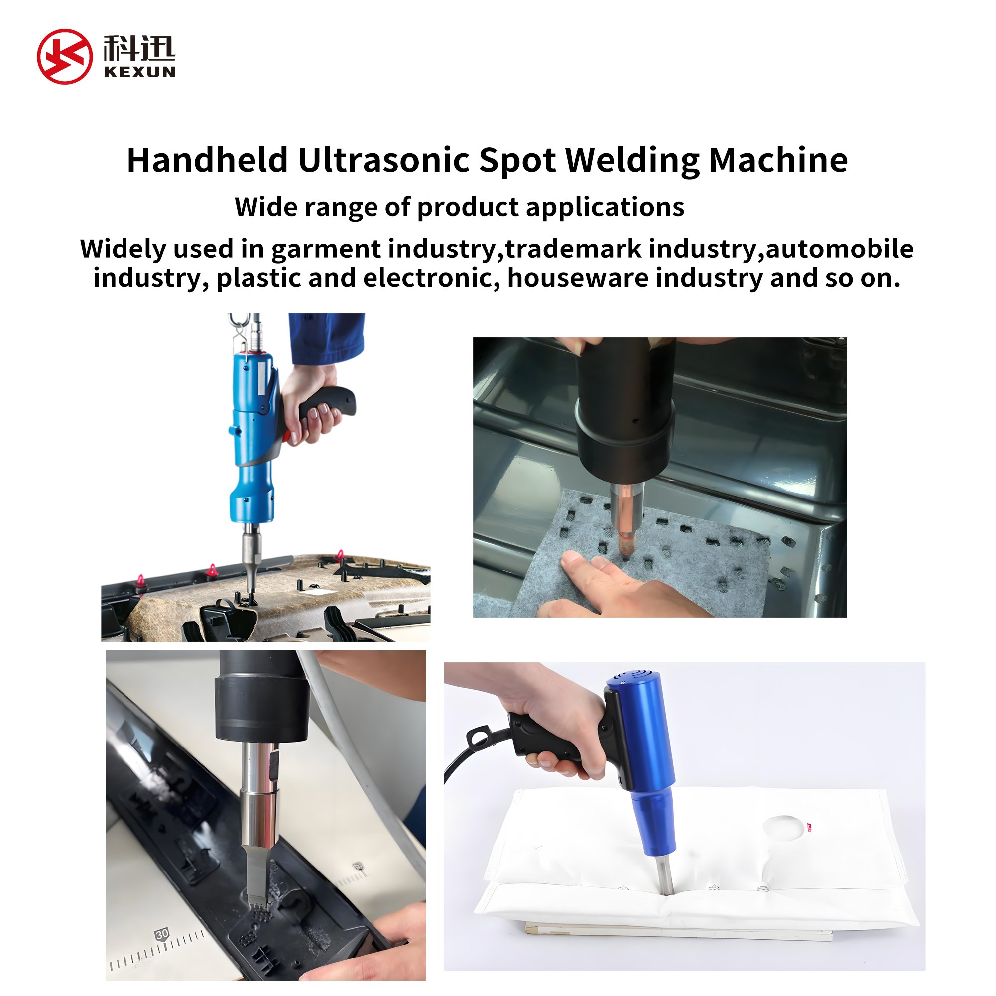 Ultrasonic handheld plastic welding machine portable for electronics, automotive, medical, packaging and many other fields