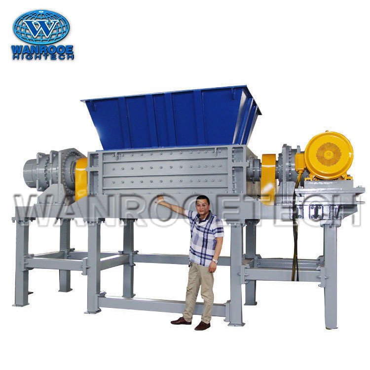 Twin Shaft E Waste Scrap Metal Plastic Shredder Recycling Machine
