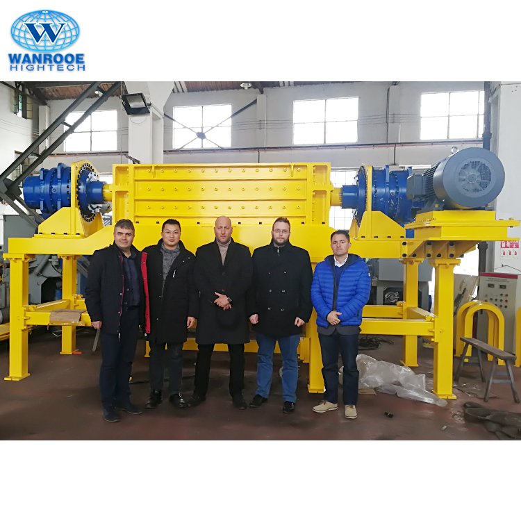 Twin Shaft E Waste Scrap Metal Plastic Shredder Recycling Machine