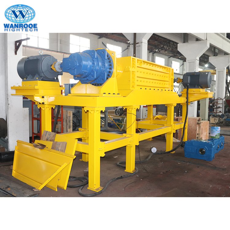 Twin Shaft E Waste Scrap Metal Plastic Shredder Recycling Machine