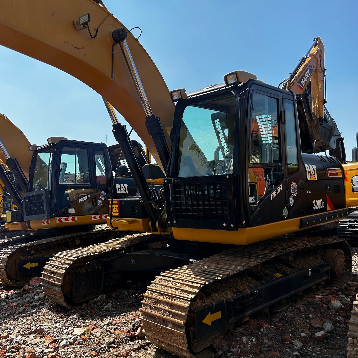 Used Caterpillar digging machinery CAT 320 320D 320DL 20ton crawler excavator machine with drilling attachments for sale