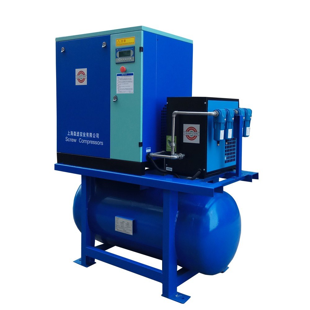Mini fiber laser cutting machine used 16bar air compressor with dryer filter and air tank